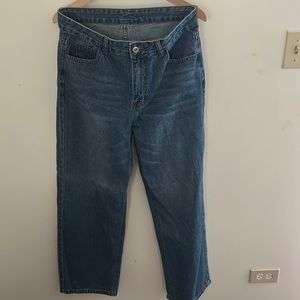 Oversized High-waist washed boyfriend jeans
